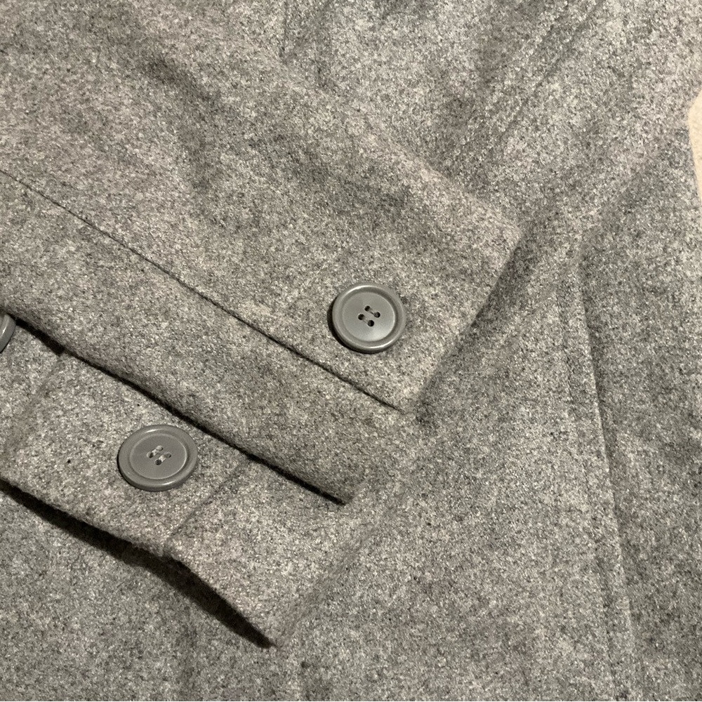 Sz 4 NY&Co. Grey Coat New York & Co. Wool-Blend Pea Coat Gray - Picture 9 of 12